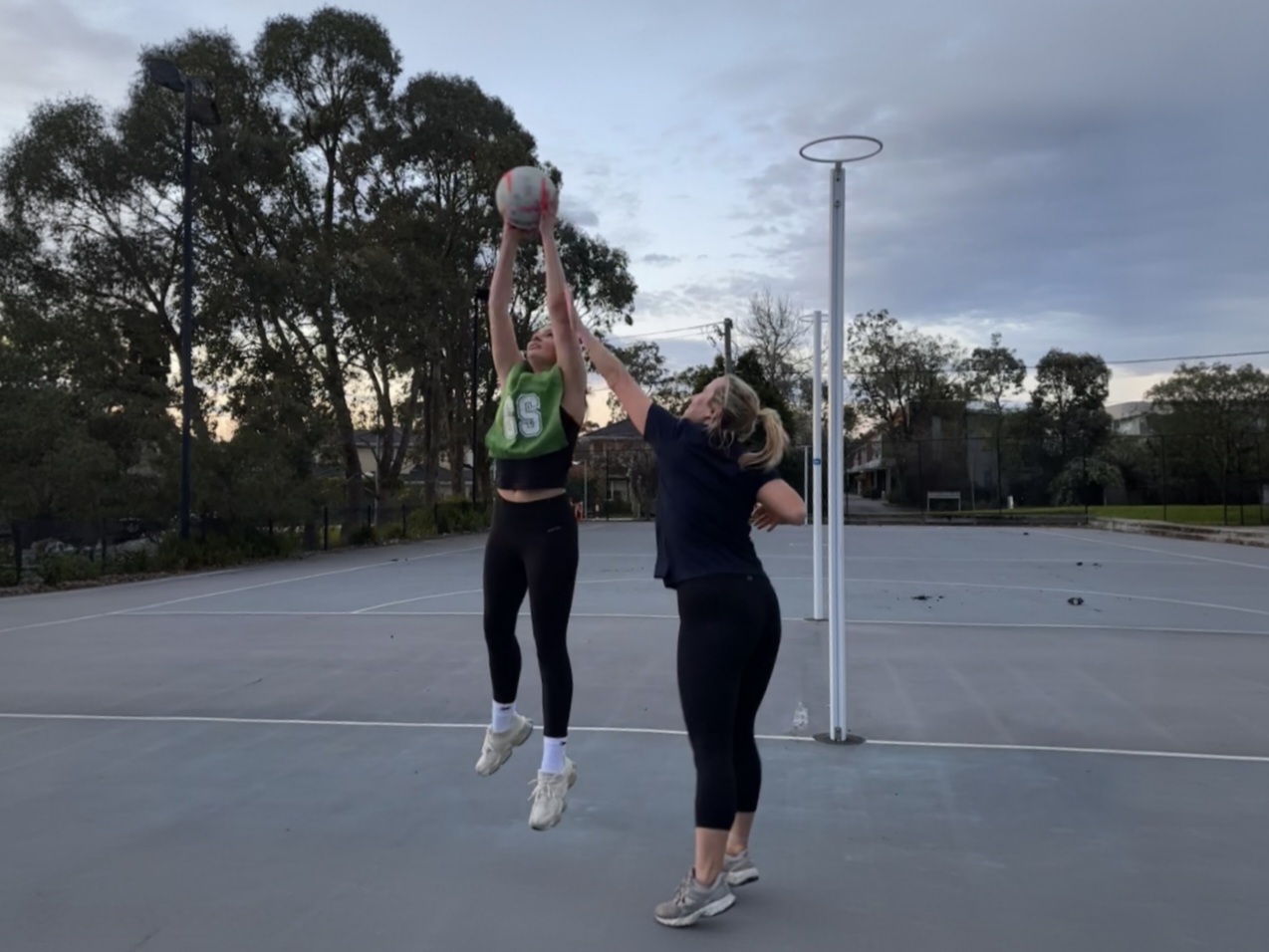 Hannah Bigham and Kacey Burnett training for the games.